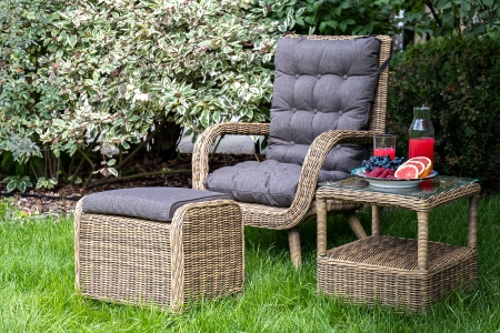 "Толедо" кресло плетеное с подушками, соломенный