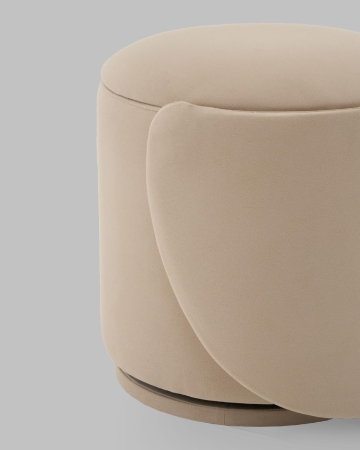 Пуф-трансформер Таунсвилл вращающийся с ящиком велюр бежевый