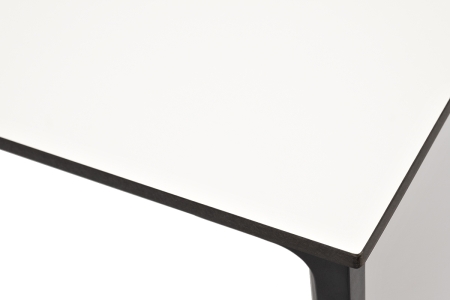 "Малага" обеденный стол из HPL 90х90 см, цвет молочный, каркас черный