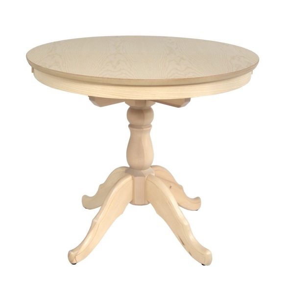 Стол круглый раздвижной из массива дерева беленый дуб