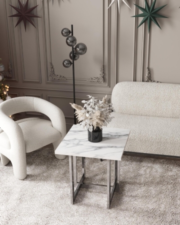 Кресло лаунж Bones жемчужный