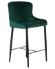Стул полубарный CHRISTIAN'65 черные ножки, зеленый велюр V108-64
