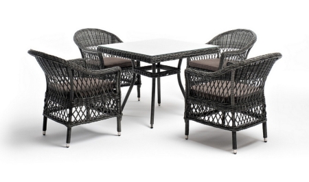 "Сицилия" обеденная группа плетеная, цвет графит "Сицилия" обеденная группа плетеная, цвет графит