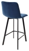 Полубарный стул CHILLI-Q SQUARE синий #29 велюр, черный каркас (H=66cm)