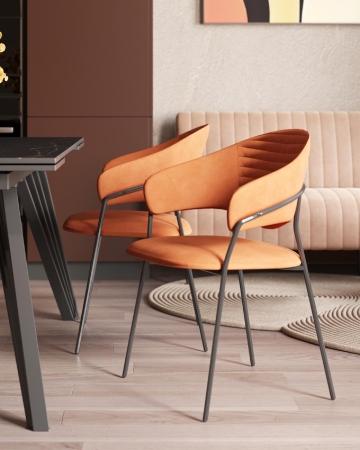 Стул Алексис велюр оранжевый