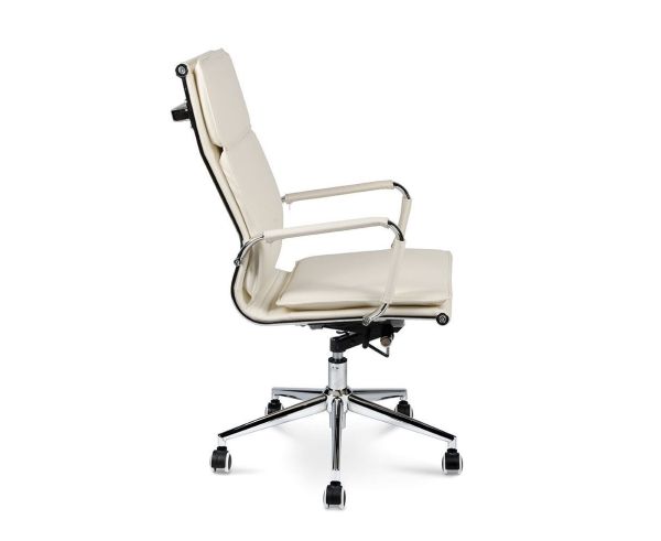 Кресло офисное Харман (ivory) хром слоновая кость экокожа Кресло офисное Харман (ivory) хром слоновая кость экокожа