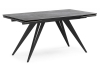 Керамический стол Дарвин 160(220)х89 серый мрамор larka grey, черный