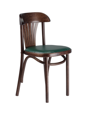 Стул Астра с мягким сиденьем темный тон, экокожа зеленая