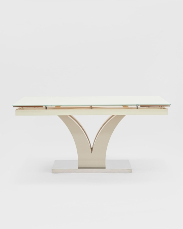 Стол обеденный Верона раскладной 160-220*90 глянцевый бежевый