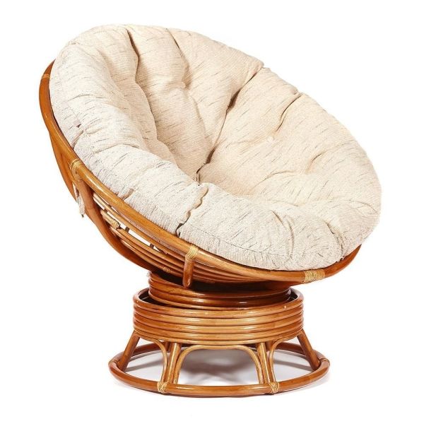 Кресло-качалка "PAPASAN" w 23 и 01 B с подушкой, коньяк