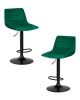 Набор 2 шт Стул барный TAILOR BLACK, зеленый велюр (MJ9-88)