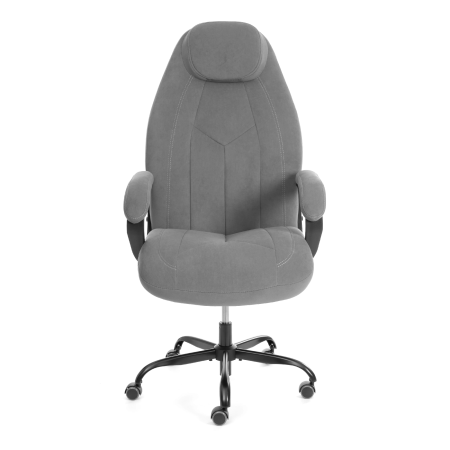 Кресло Boss metalBL серый велюр