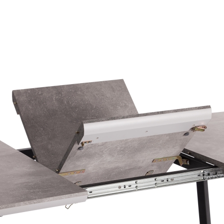 Стол обеденный NELSON МДФ, ЛДСП, металл, 128-170х80х75 см, бетон, черный