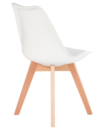Набор 4 шт Стул обеденный JERRY SOFT, ножки светлый бук сиденья белый (W-02)