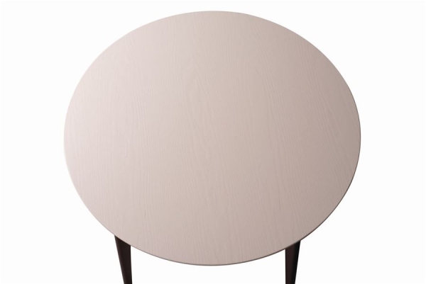 Стол Рэй d90 круглый темный тон, слоновая кость 9001