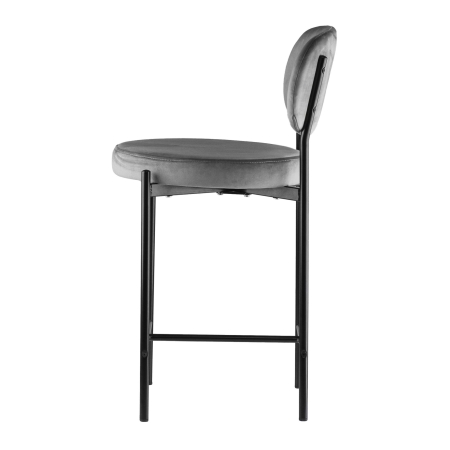 Стул полубарный MASO велюр серый