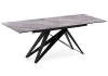 Стол стеклянный Блэкберн 140(200)х80 кристл серый мрамор, черный