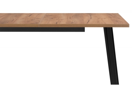 Стол деревянный Кортни 117 (157) x 77 дуб крафт золотой, черный матовый