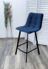 Полубарный стул CHILLI-Q SQUARE синий #29 велюр, черный каркас (H=66cm)