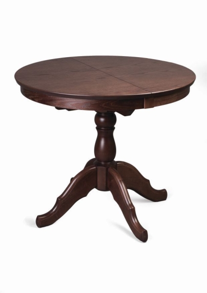 Стол круглый раздвижной из массива дерева темный тон
