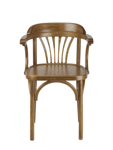 Деревянный стул Венский дуб медовый с твердым сиденьем с дугами назад