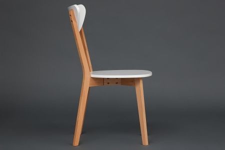 Стул жесткое сиденье MAXI (Макси) белый, натуральный