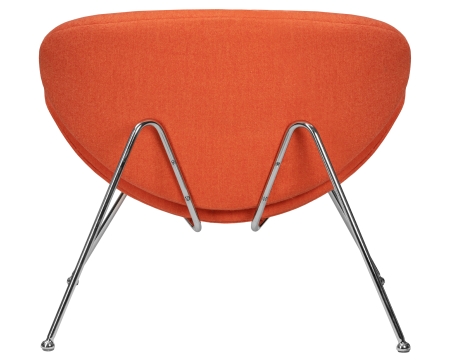 Кресло дизайнерское EMILY, оранжевая ткань, хромированная сталь