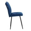 Стул обеденный Sweet синий, велюр и металл, мягкое сиденье, без подлокотников