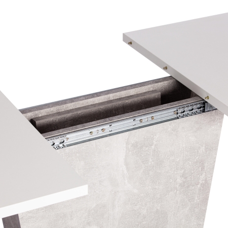 Стол обеденный GENT ЛДСП, 110-145x68,6x75,5 см, белый, бетон