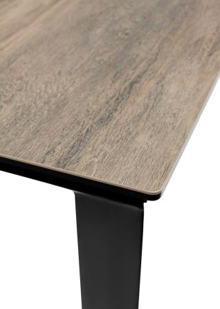 Стол CREMONA 140 KL-61 под дерево итальянская керамика, черный каркас