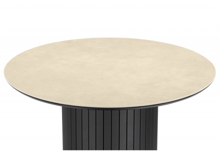 Керамический стол Гравент 90 okara light yellow, черный