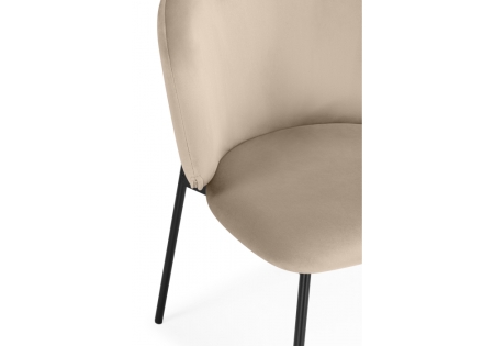 Стул на металлокаркасе Рикко темно-бежевый (H-07), черный