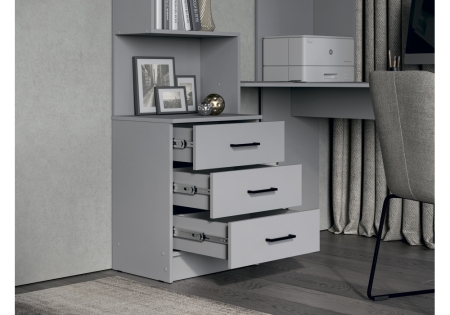 Компьютерный стол Эльброни правый шиншилла серая