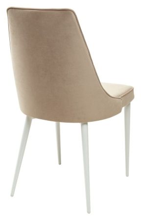 Стул NEPAL-P бежевый #5 велюр, белый каркас