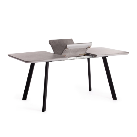 Стол обеденный NELSON МДФ, ЛДСП, металл, 128-170х80х75 см, бетон, черный