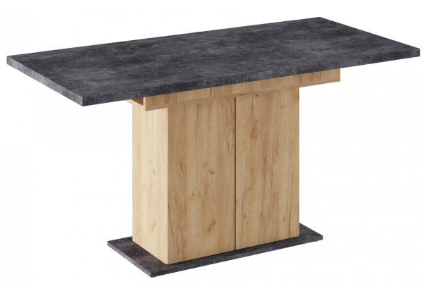 Стол деревянный Carla крафт золотой, цемент темный