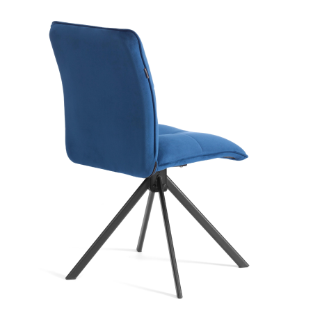 Стул обеденный Sweet велюр синий с черными ножками