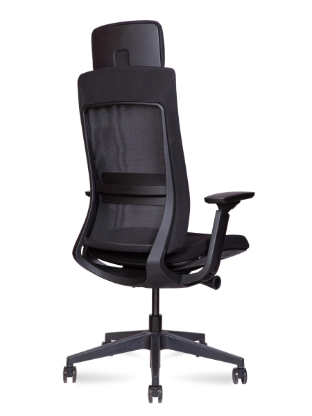 Кресло офисное Oslo черный, ткань и пластик, мягкое сиденье, с подлокотниками