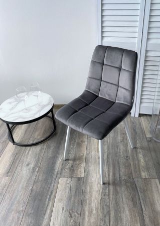 Стул CHILLI G108-12 антрацит, белый каркас, велюр