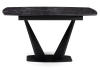 Стол стеклянный Вейл 140(180)х80 черный мрамор, черный