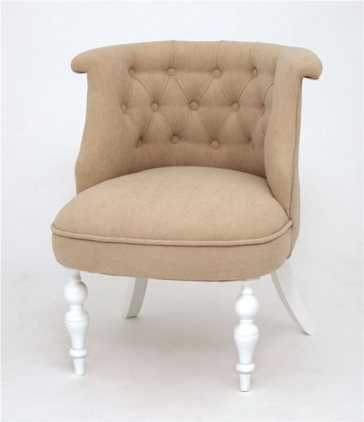 Кресло Бархат эмаль белая, RS3 - бежевый