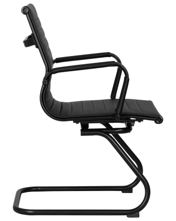 Офисное кресло CODY черный, экокожа и металл, твердое сиденье, с подлокотниками