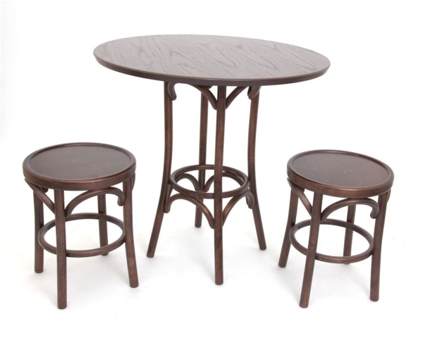 Стол деревянный круглый Зальцбург темный тон