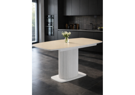 Керамический стол Фестер 160(200)х90 okara light yellow, белый