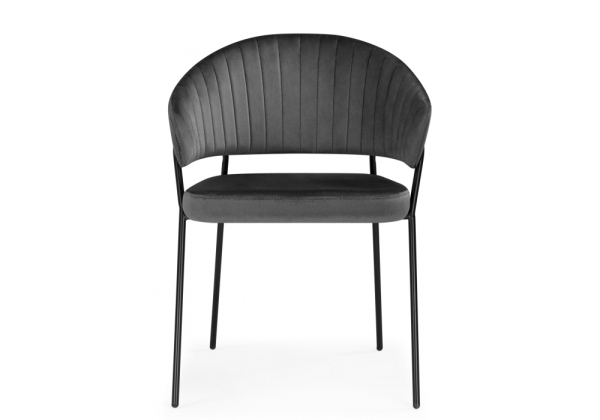 Стул на металлокаркасе Лео темно-серый (H-15), черный