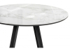 Стеклянный стол Норфолк 100х78 белый мрамор, черный