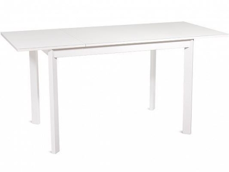 НЕЛЬСОН-110(155)х68, стол раздвижной со стеклом, белый оптивайт, белый