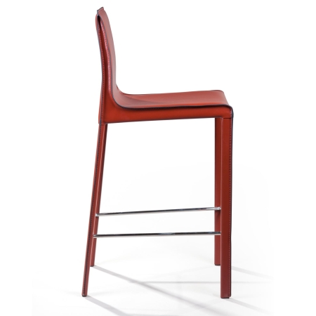 Полубарный стул Barrie кожа ретро красный