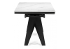 Керамический стол Блэкберн 140(200)х80 белый мрамор snow white, черный