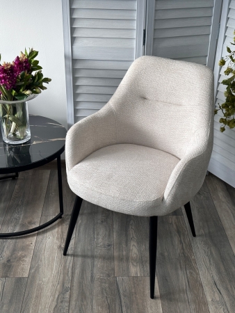 Стул STAMEN ткань DAVIS RETRO BLISS 02 светло-бежевый, черный каркас